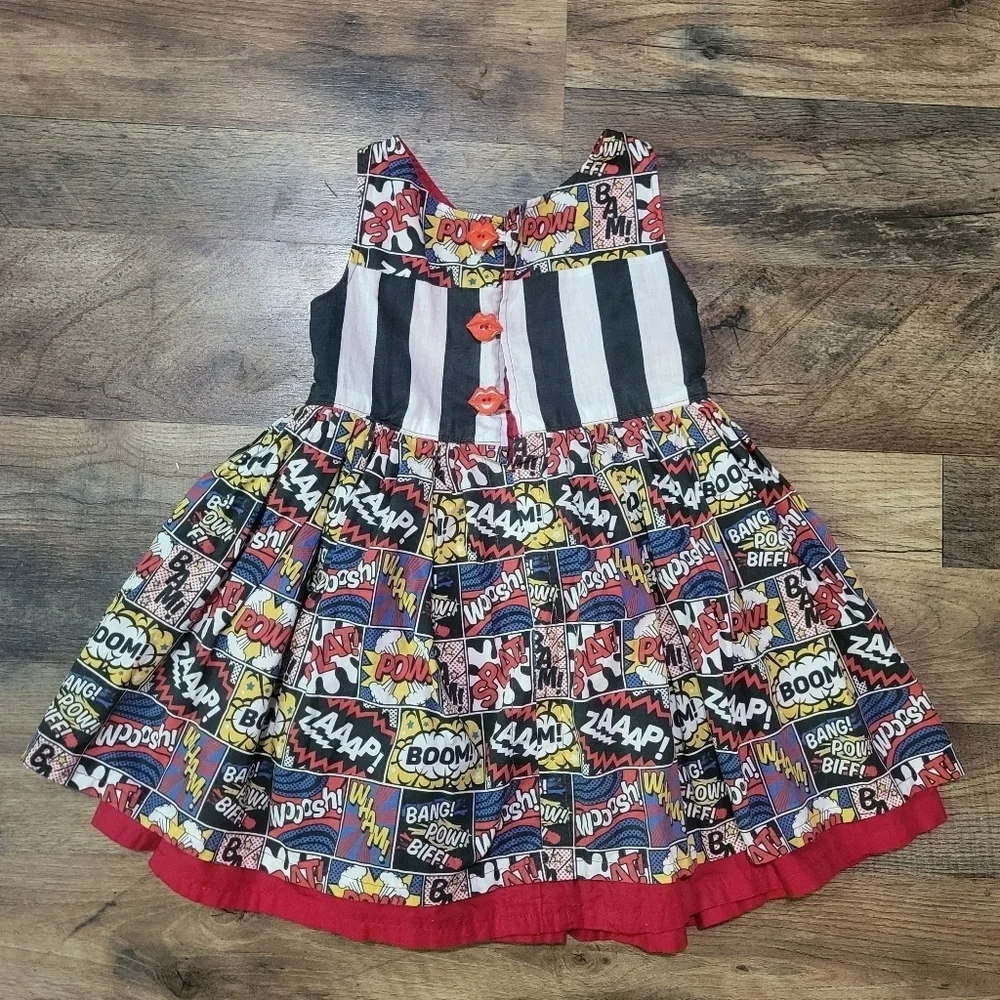 Handmade Jonah and Grace Comic Book Toddler Dress Size 2T
